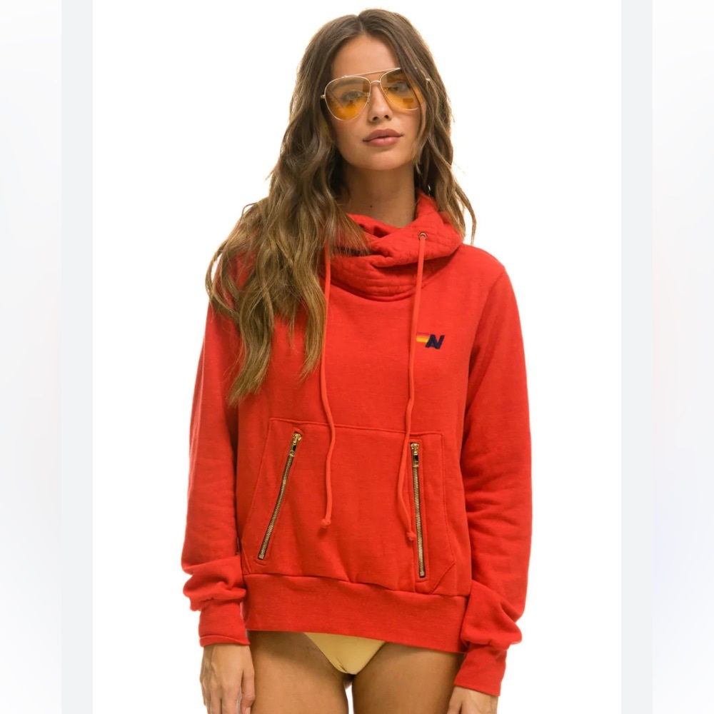Aviator Nation Red Ninja Hoodie Sweatshirt Sz Small
